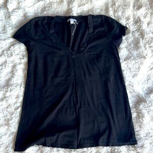James Perse Standard Deep V - Black - Size 2